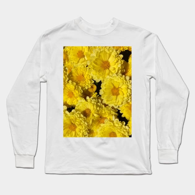 Mums yellow flowers Mother's day Long Sleeve T-Shirt by robrush47